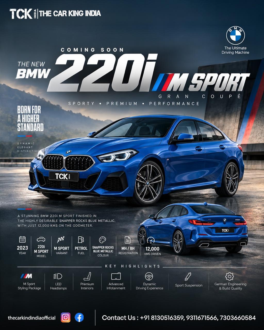 Used BMW 220I M Sport 2023 blue - photo 1