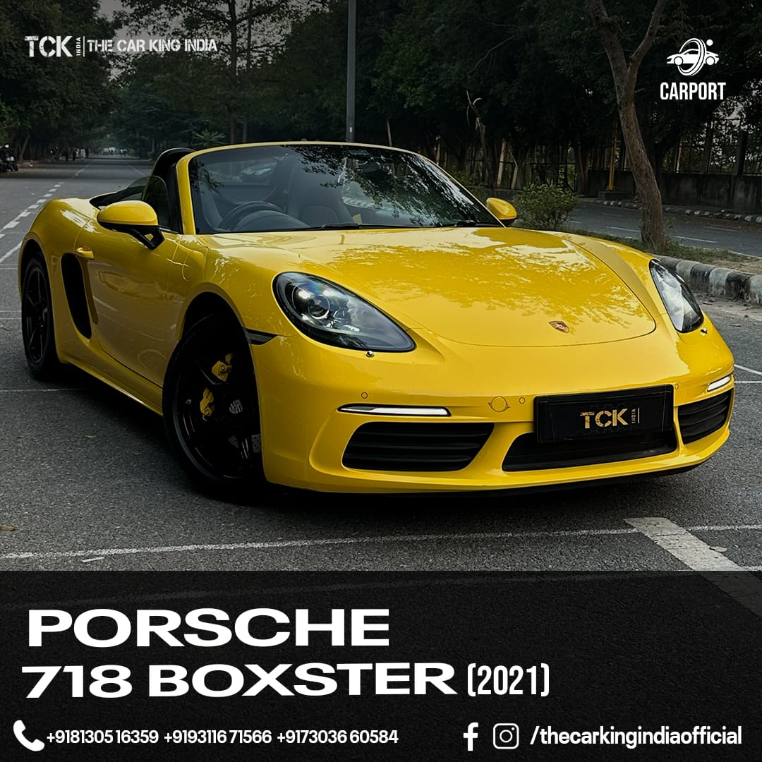Used PORSCHE 718 BOXSTER 2021 yellow - photo 1